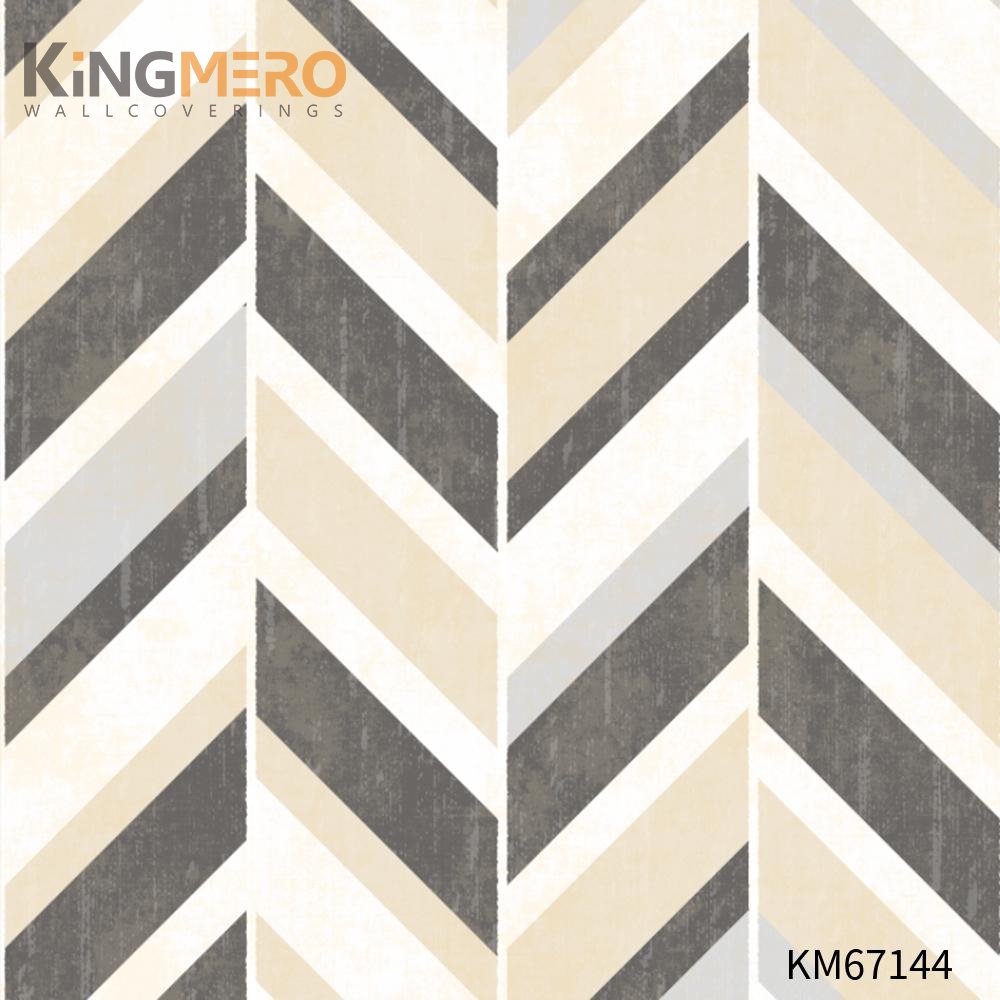 KINGMERO black wallpaper design Strippable Geometric Bronzing Modern Home 0.53*9.5M(±5%) PVC Wallpaper SKU:KM67144
