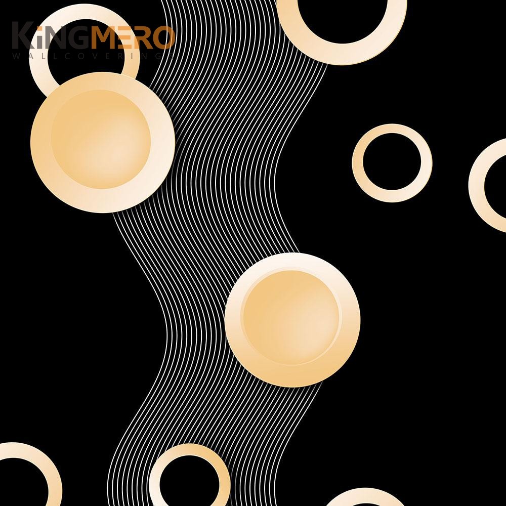 KINGMERO PVC Scrubbable Classic Bronzing Geometric Hallways 0.53*9.5M(±5%) unique wallpaper for walls Wallpaper SKU:KM71193