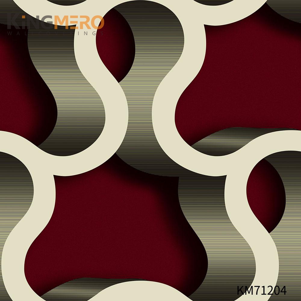 KINGMERO Scrubbable PVC Geometric 0.53*9.5M(±5%) images for wallpaper Hallways Bronzing Classic Wallpaper SKU:KM71204