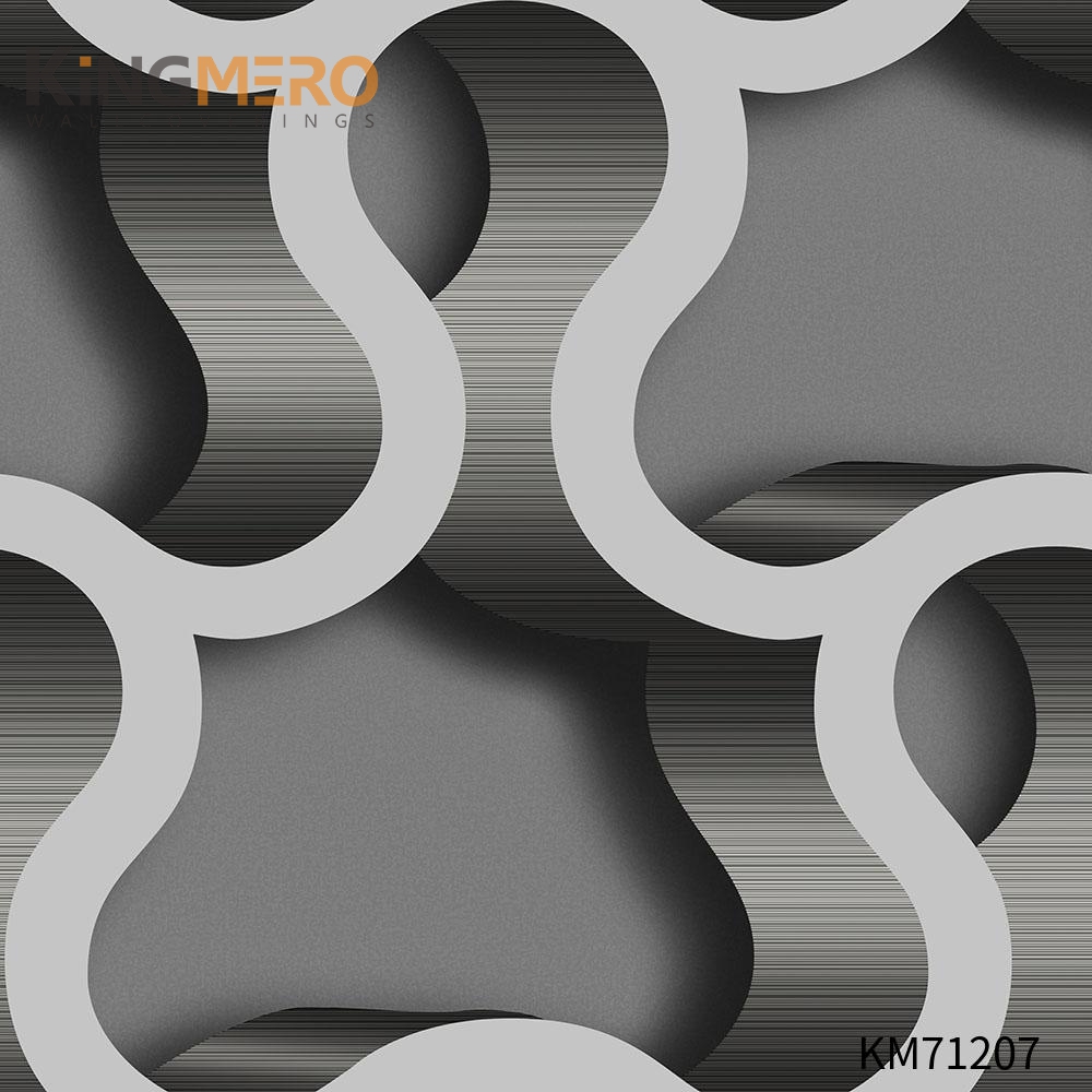 KINGMERO Hallways 0.53*9.5M(±5%) shop for wallpaper Bronzing Classic Scrubbable PVC Geometric Wallpaper SKU:KM71207