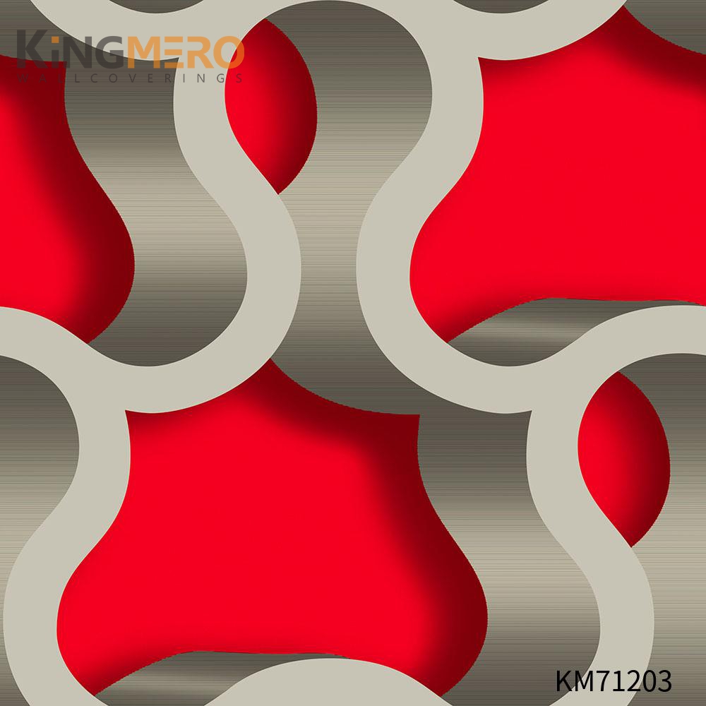 KINGMERO Scrubbable PVC 0.53*9.5M(±5%) wallpaper for bedroom wall Classic Hallways Geometric Bronzing Wallpaper SKU:KM71203