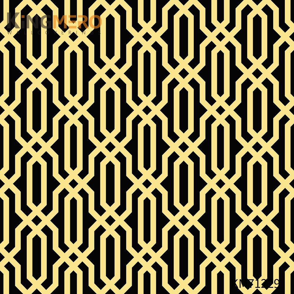 KINGMERO latest wallpaper designs for walls Scrubbable Geometric Bronzing Classic Hallways 0.53*9.5M(±5%) PVC Wallpaper SKU:KM71229