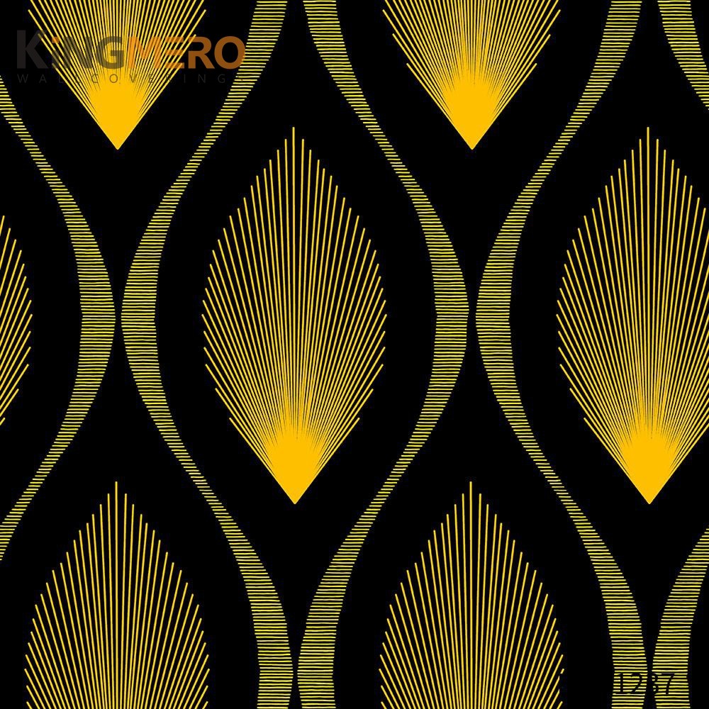 KINGMERO bedroom wallpaper for sale Scrubbable Geometric Bronzing Classic Hallways 0.53*9.5M(±5%) PVC Wallpaper SKU:KM71237