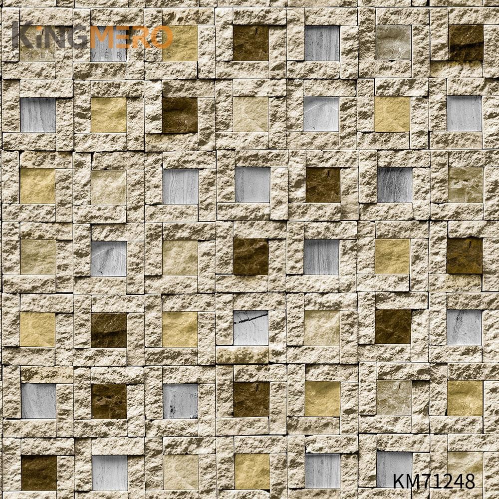 KINGMERO wholesale wallpaper Scrubbable Geometric Bronzing Classic Hallways 0.53*9.5M(±5%) PVC Wallpaper SKU:KM71248