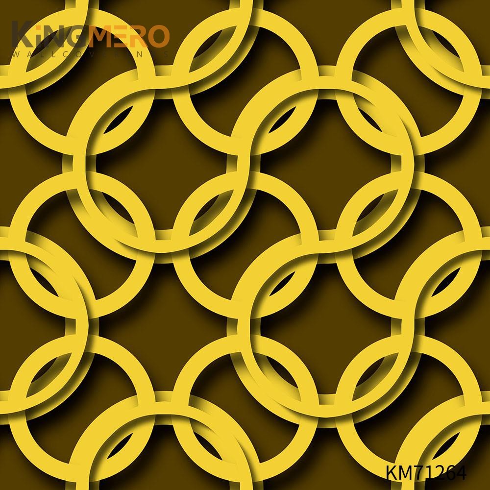 KINGMERO room design wallpaper Scrubbable Geometric Bronzing Classic Hallways 0.53*9.5M(±5%) PVC Wallpaper SKU:KM71264