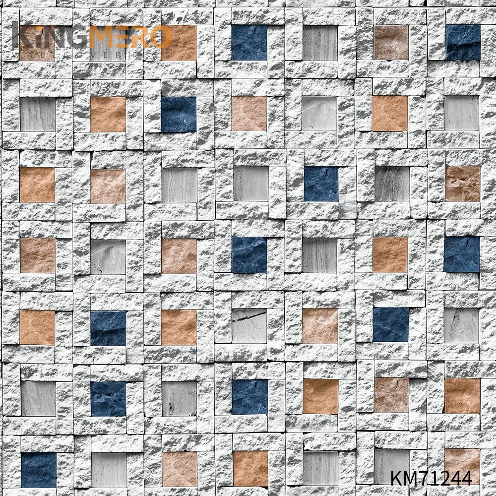 KINGMERO wallpaper vendors Scrubbable Geometric Bronzing Classic Hallways 0.53*9.5M(±5%) PVC Wallpaper SKU:KM71244