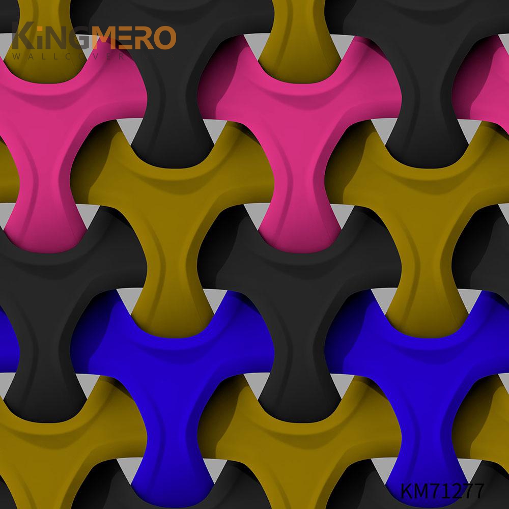 KINGMERO interior wall wallpaper Scrubbable Geometric Bronzing Classic Hallways 0.53*9.5M(±5%) PVC Wallpaper SKU:KM71277