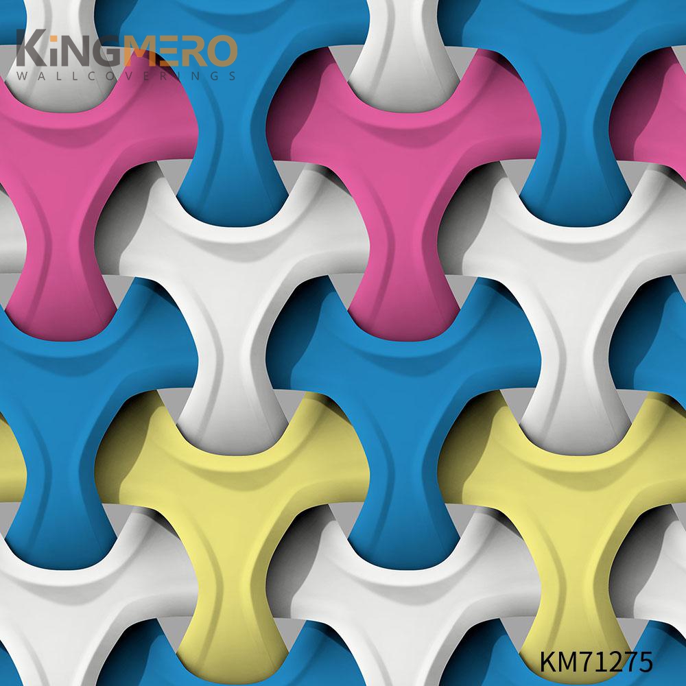 KINGMERO the room wallpaper Scrubbable Geometric Bronzing Classic Hallways 0.53*9.5M(±5%) PVC Wallpaper SKU:KM71275