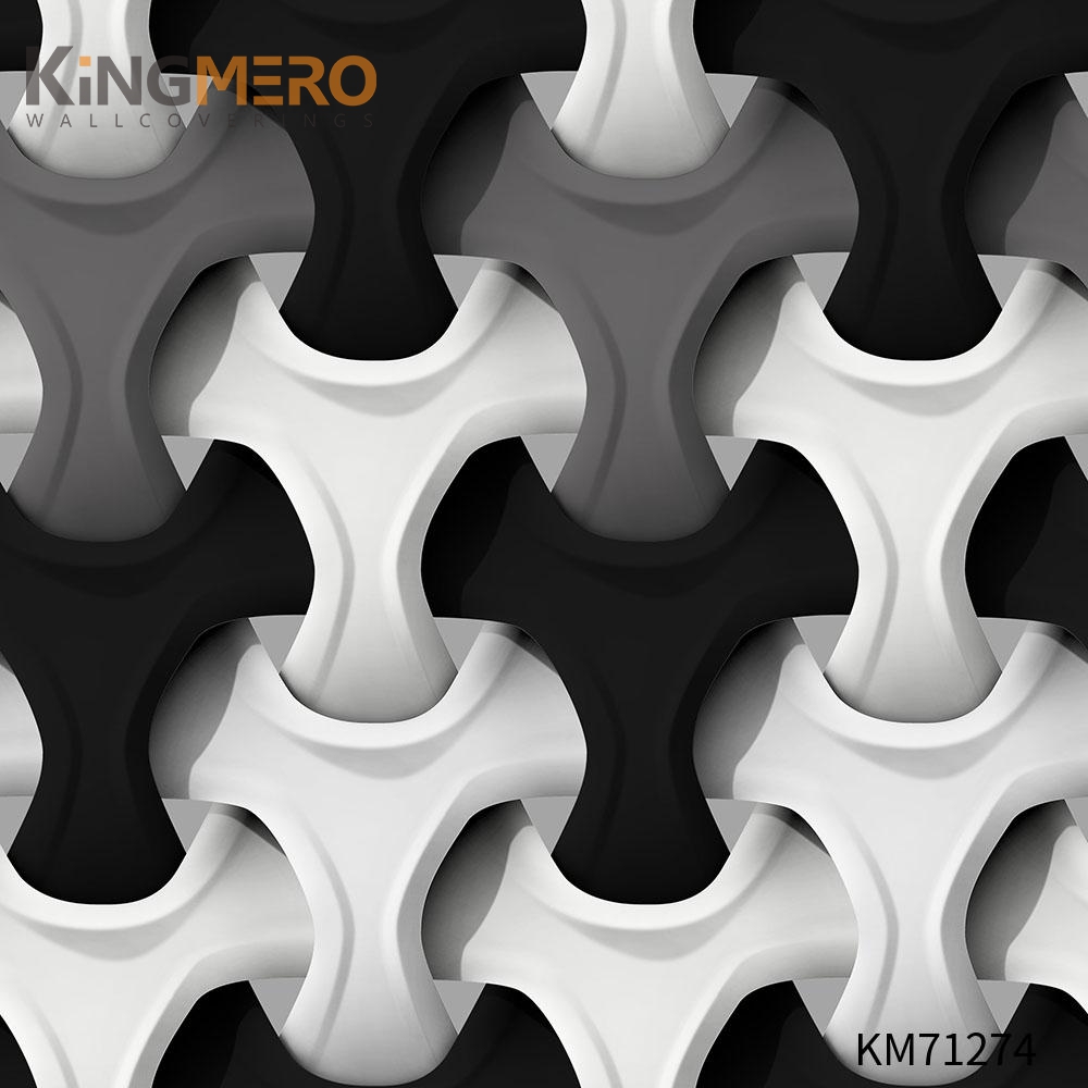 KINGMERO room wall wallpaper Scrubbable Geometric Bronzing Classic Hallways 0.53*9.5M(±5%) PVC Wallpaper SKU:KM71274