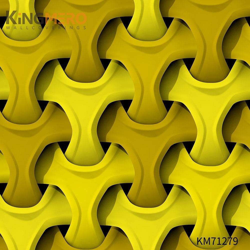 KINGMERO black modern wallpaper Scrubbable Geometric Bronzing Classic Hallways 0.53*9.5M(±5%) PVC Wallpaper SKU:KM71279