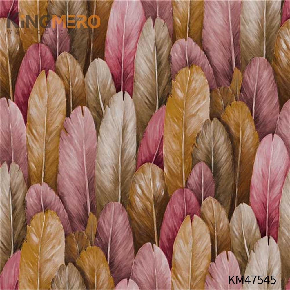 KINGMERO PVC Best Selling Flowers Bronzing Pastoral Children Room 0.53*9.5M(±5%) home wallpaper Wallpaper SKU:KM47545