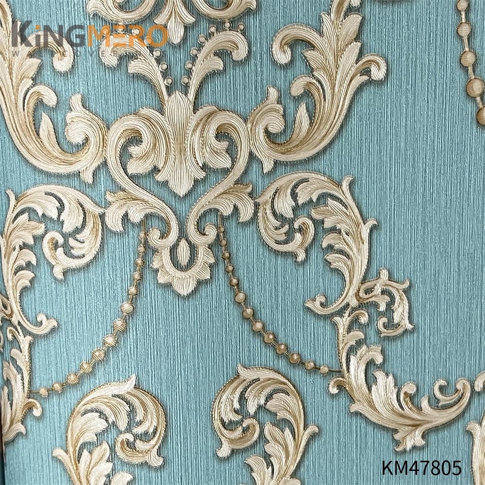 KINGMERO home wallpaper ideas Best Selling Flowers Bronzing Pastoral Children Room 0.53*9.5M(±5%) PVC Wallpaper SKU:KM47805