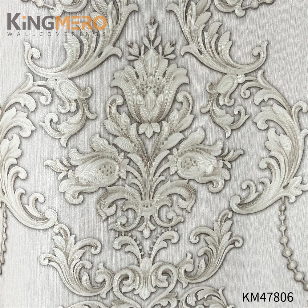 KINGMERO retail wallpaper stores Best Selling Flowers Bronzing Pastoral Children Room 0.53*9.5M(±5%) PVC Wallpaper SKU:KM47806