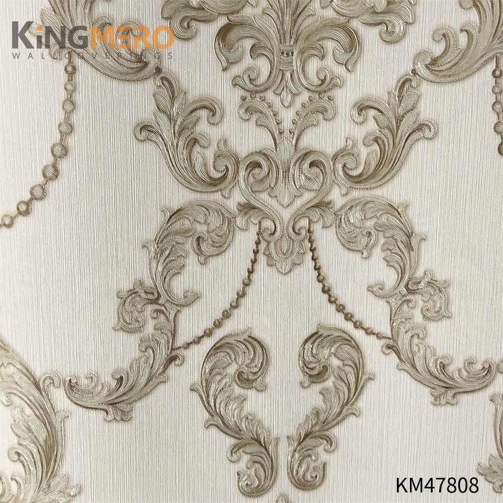 KINGMERO wallpaper in room Best Selling Flowers Bronzing Pastoral Children Room 0.53*9.5M(±5%) PVC Wallpaper SKU:KM47808