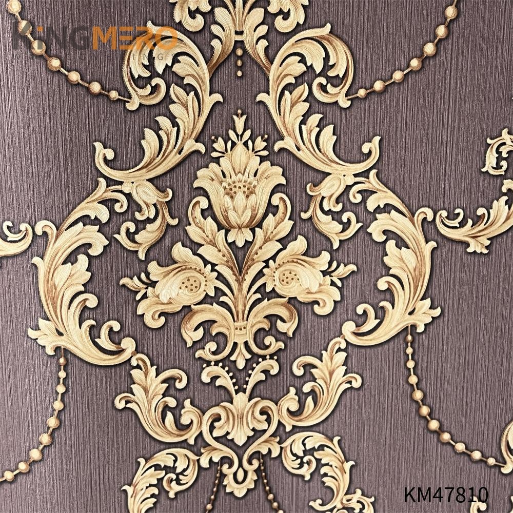 KINGMERO design of wallpaper for wall Best Selling Flowers Bronzing Pastoral Children Room 0.53*9.5M(±5%) PVC Wallpaper SKU:KM47810