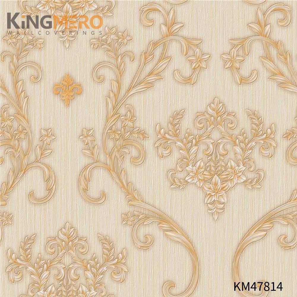 KINGMERO wallpaper in bedroom designs Best Selling Flowers Bronzing Pastoral Children Room 0.53*9.5M(±5%) PVC Wallpaper SKU:KM47814