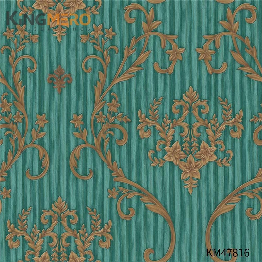 KINGMERO wallpaper unique designs Best Selling Flowers Bronzing Pastoral Children Room 0.53*9.5M(±5%) PVC Wallpaper SKU:KM47816