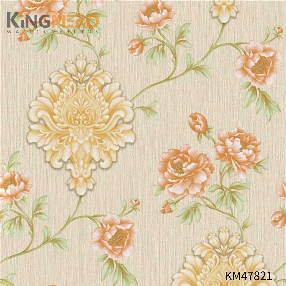 KINGMERO modern black wallpaper Best Selling Flowers Bronzing Pastoral Children Room 0.53*9.5M(±5%) PVC Wallpaper SKU:KM47821