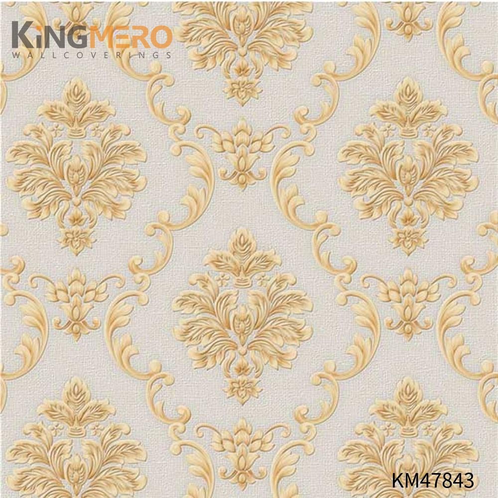 KINGMERO where buy wallpaper Best Selling Flowers Bronzing Pastoral Children Room 0.53*9.5M(±5%) PVC Wallpaper SKU:KM47843