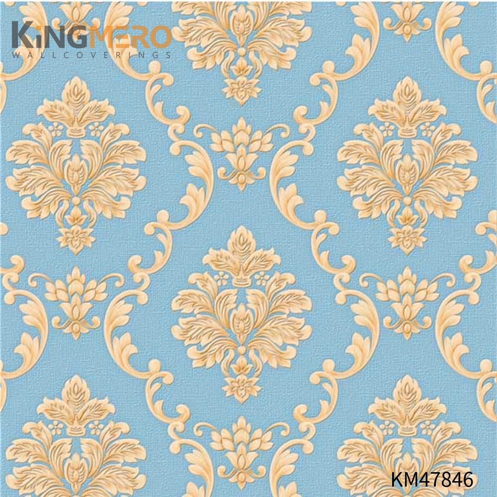KINGMERO wallpaper in living room Best Selling Flowers Bronzing Pastoral Children Room 0.53*9.5M(±5%) PVC Wallpaper SKU:KM47846