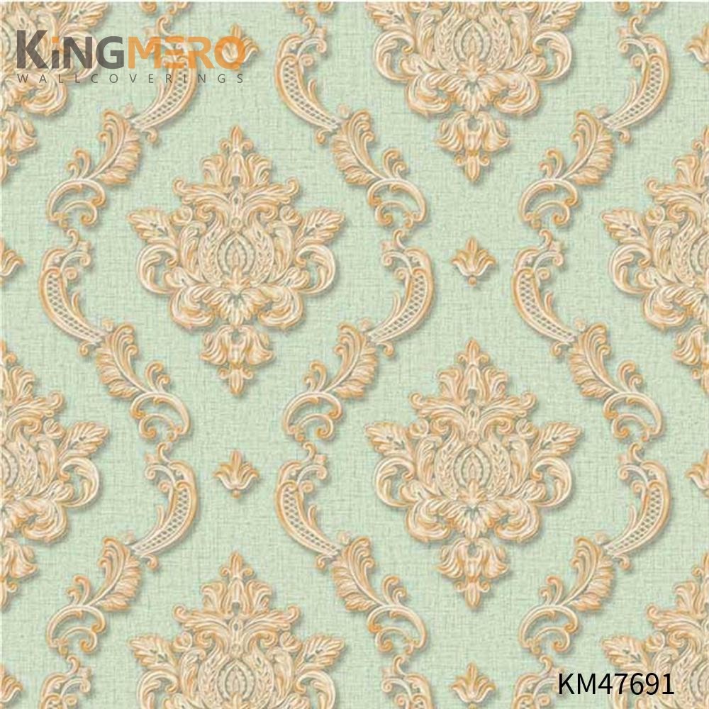 KINGMERO coastal wallpaper designs Best Selling Flowers Bronzing Pastoral Children Room 0.53*9.5M(±5%) PVC Wallpaper SKU:KM47691