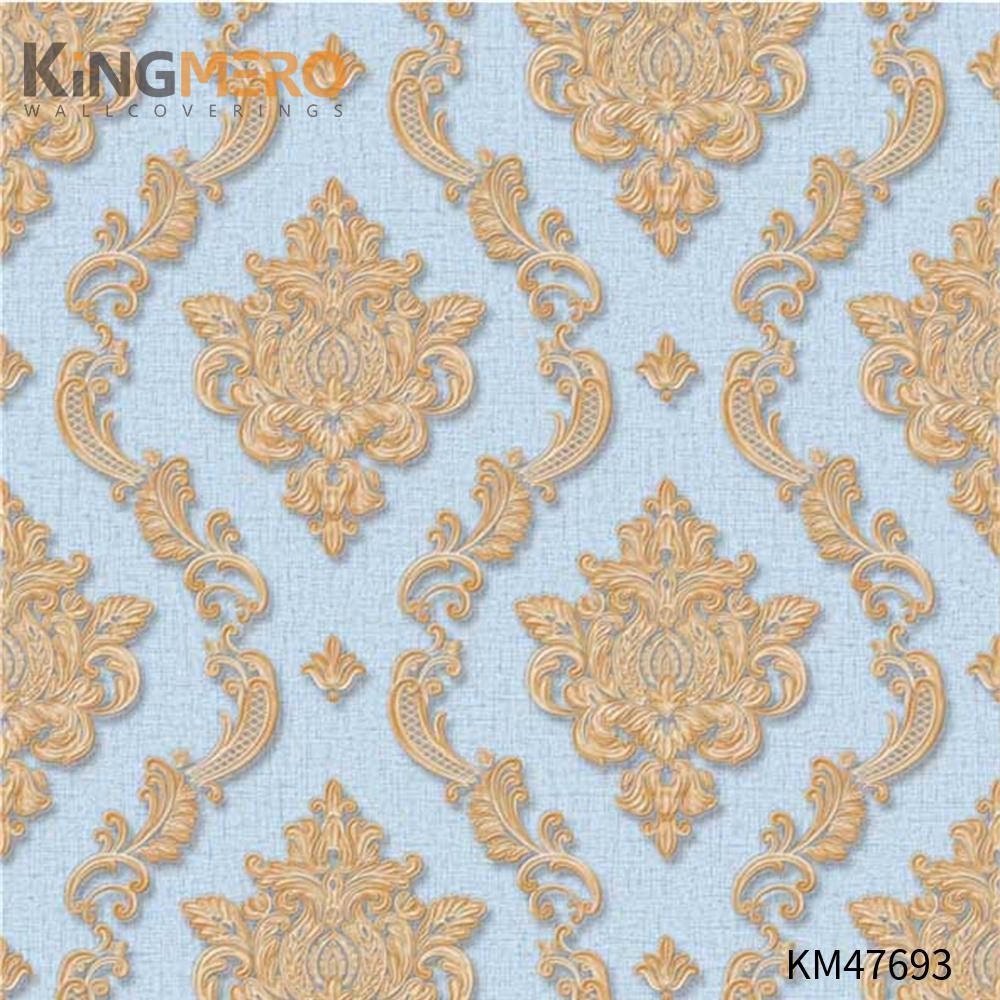 KINGMERO bedroom wallpaper websites Best Selling Flowers Bronzing Pastoral Children Room 0.53*9.5M(±5%) PVC Wallpaper SKU:KM47693