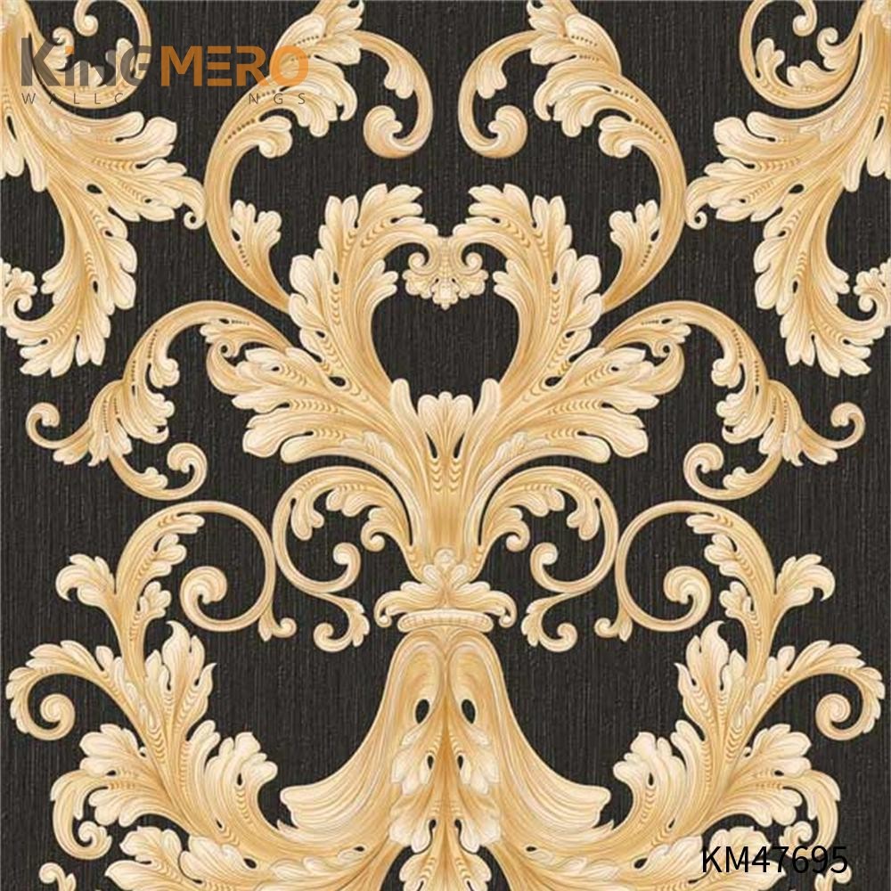 KINGMERO removable wallpaper Best Selling Flowers Bronzing Pastoral Children Room 0.53*9.5M(±5%) PVC Wallpaper SKU:KM47695