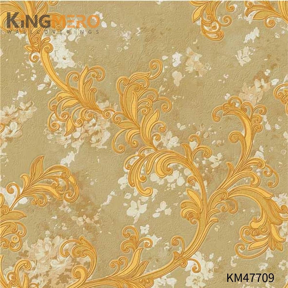 KINGMERO wallpaper shopping Best Selling Flowers Bronzing Pastoral Children Room 0.53*9.5M(±5%) PVC Wallpaper SKU:KM47709