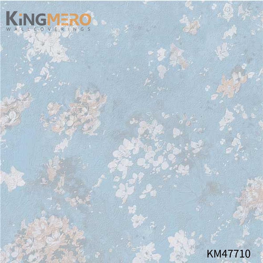 KINGMERO prepasted wallpaper for sale Best Selling Flowers Bronzing Pastoral Children Room 0.53*9.5M(±5%) PVC Wallpaper SKU:KM47710