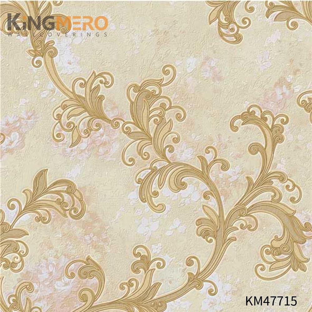 KINGMERO design wallpaper for walls Best Selling Flowers Bronzing Pastoral Children Room 0.53*9.5M(±5%) PVC Wallpaper SKU:KM47715