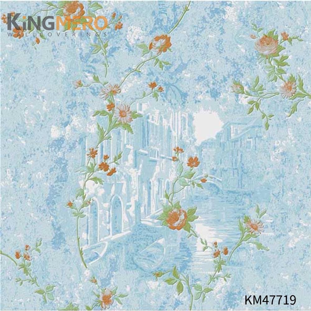 KINGMERO wallpaper for your house Best Selling Flowers Bronzing Pastoral Children Room 0.53*9.5M(±5%) PVC Wallpaper SKU:KM47719