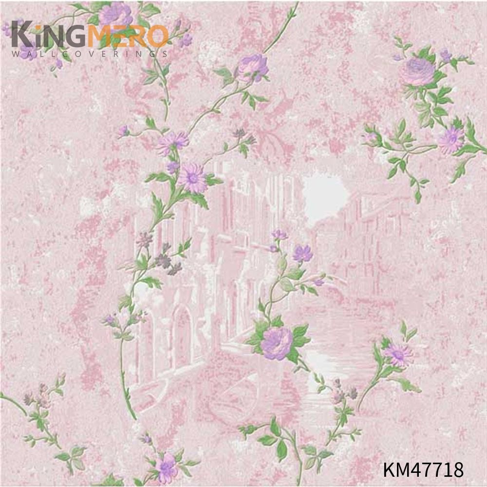 KINGMERO discontinued wallpaper Best Selling Flowers Bronzing Pastoral Children Room 0.53*9.5M(±5%) PVC Wallpaper SKU:KM47718