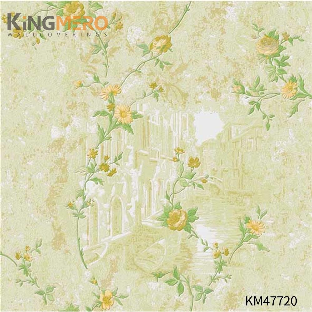 KINGMERO wallpaper for kitchen walls Best Selling Flowers Bronzing Pastoral Children Room 0.53*9.5M(±5%) PVC Wallpaper SKU:KM47720