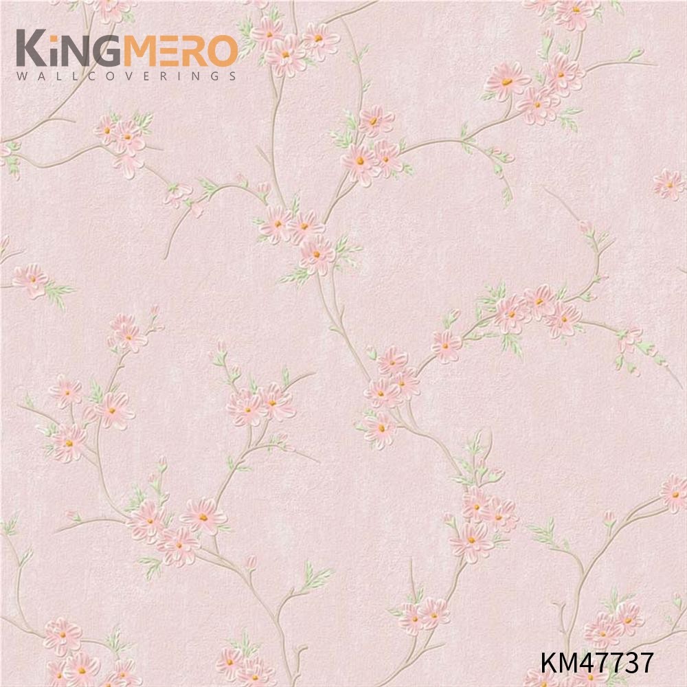 KINGMERO wallpapers for rooms designs Best Selling Flowers Bronzing Pastoral Children Room 0.53*9.5M(±5%) PVC Wallpaper SKU:KM47737