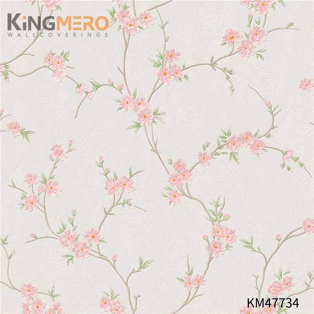 KINGMERO home wall design wallpaper Best Selling Flowers Bronzing Pastoral Children Room 0.53*9.5M(±5%) PVC Wallpaper SKU:KM47734
