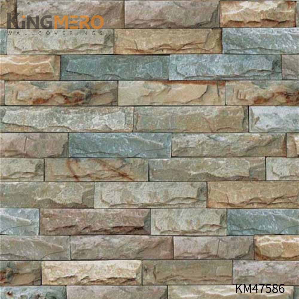 KINGMERO Best Selling Pastoral Children Room 0.53*9.5M(±5%) wallpaper house Flowers Bronzing PVC Wallpaper SKU:KM47586