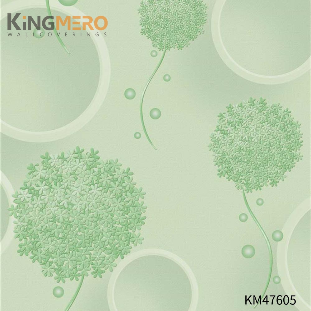 KINGMERO wallpaper supplies Best Selling Flowers Bronzing Pastoral Children Room 0.53*9.5M(±5%) PVC Wallpaper SKU:KM47605