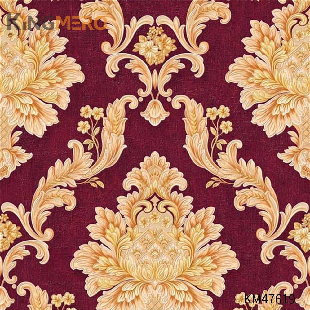 KINGMERO white wallpaper for walls Best Selling Flowers Bronzing Pastoral Children Room 0.53*9.5M(±5%) PVC Wallpaper SKU:KM47619