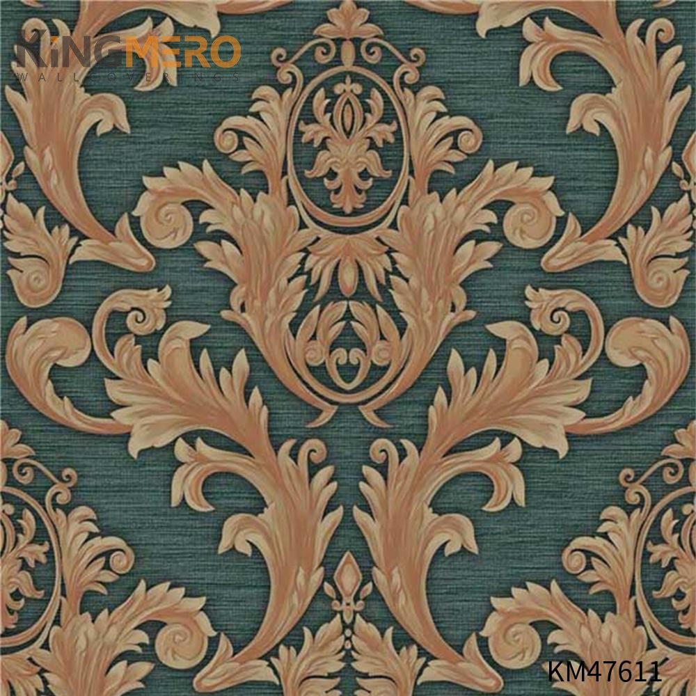 KINGMERO wallpaper buy Best Selling Flowers Bronzing Pastoral Children Room 0.53*9.5M(±5%) PVC Wallpaper SKU:KM47611