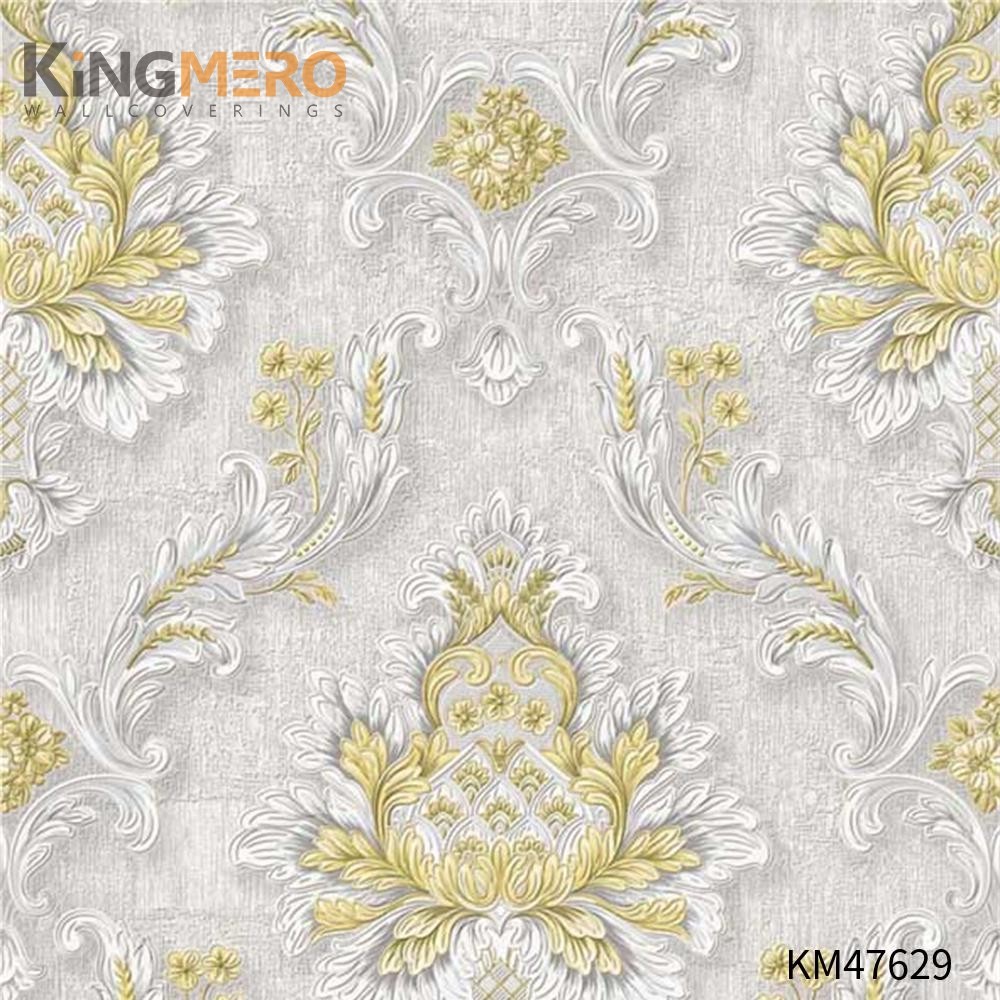 KINGMERO wallpaper room Best Selling Flowers Bronzing Pastoral Children Room 0.53*9.5M(±5%) PVC Wallpaper SKU:KM47629