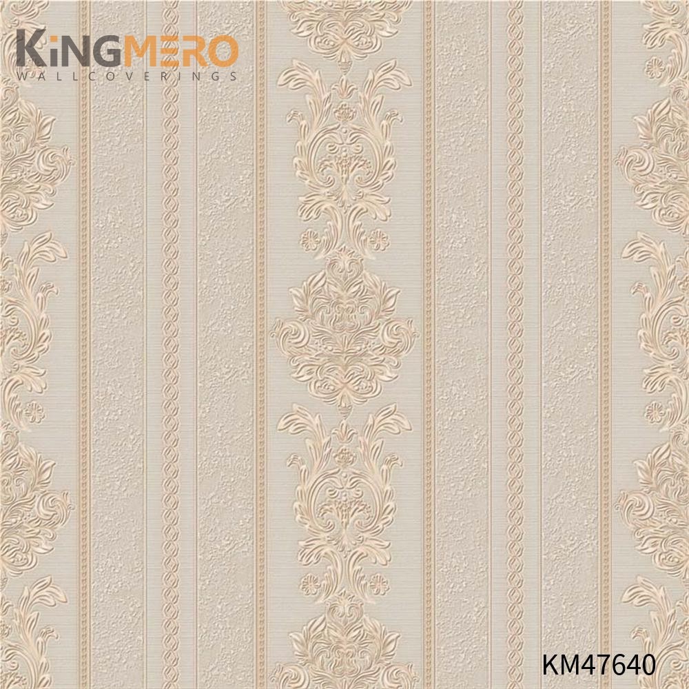 KINGMERO paper wall decor Best Selling Flowers Bronzing Pastoral Children Room 0.53*9.5M(±5%) PVC Wallpaper SKU:KM47640