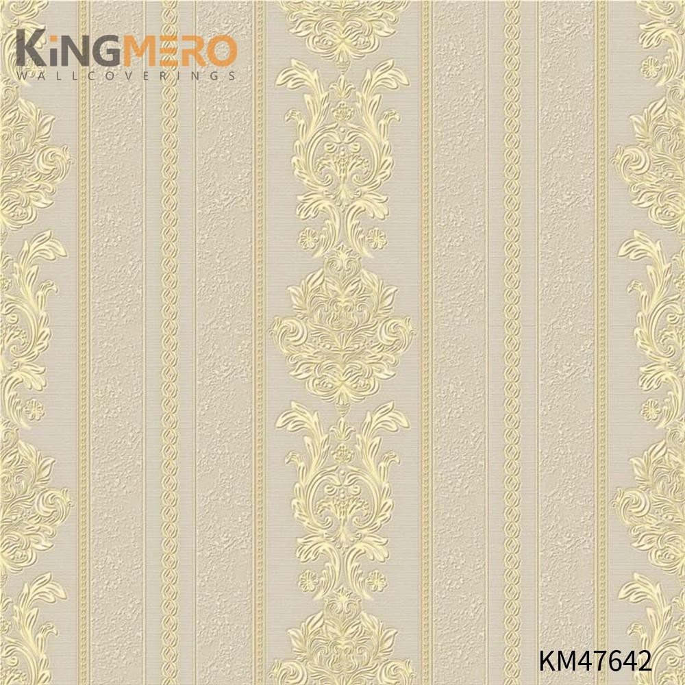 KINGMERO unique wallpaper for home Best Selling Flowers Bronzing Pastoral Children Room 0.53*9.5M(±5%) PVC Wallpaper SKU:KM47642