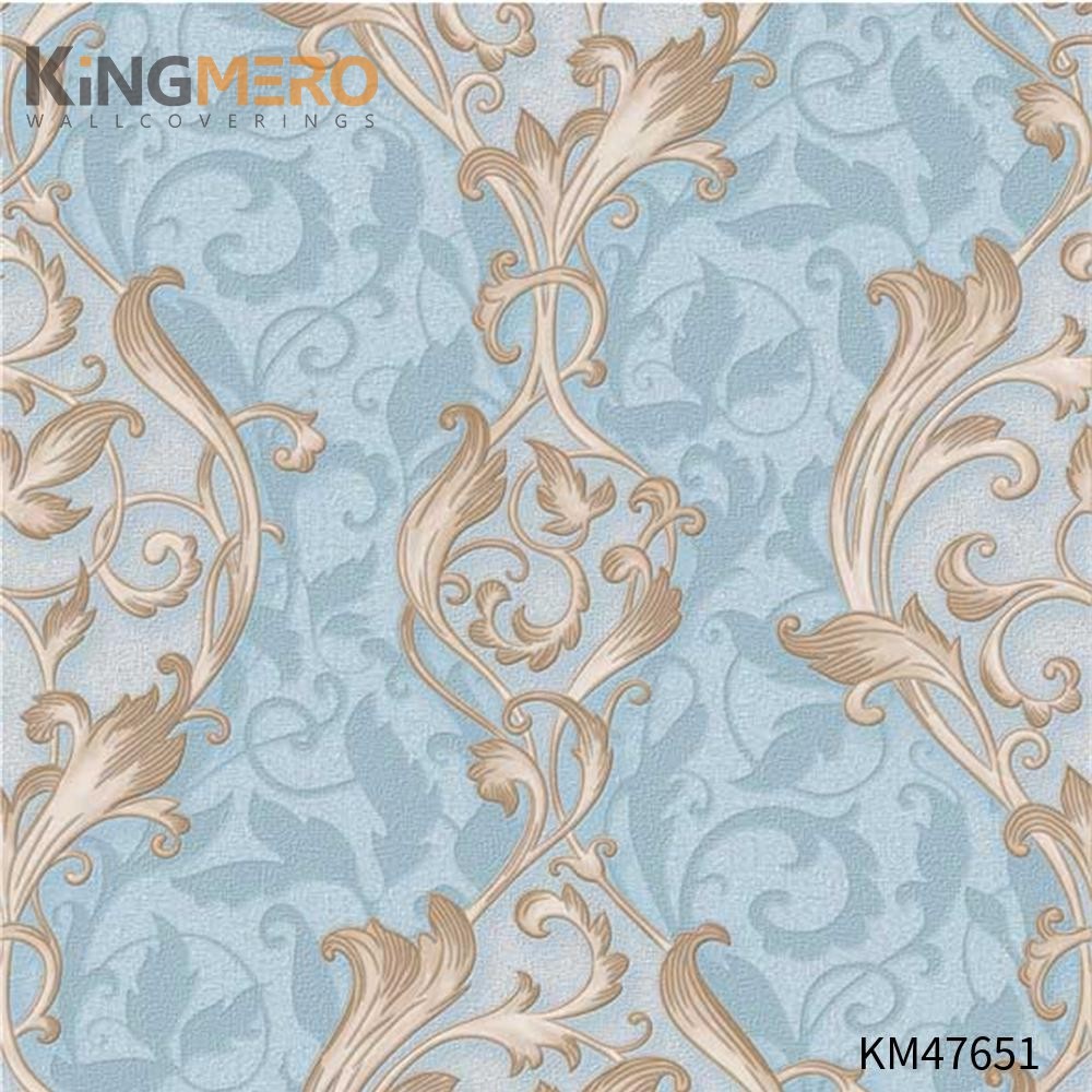KINGMERO wallpaper decorating Best Selling Flowers Bronzing Pastoral Children Room 0.53*9.5M(±5%) PVC Wallpaper SKU:KM47651