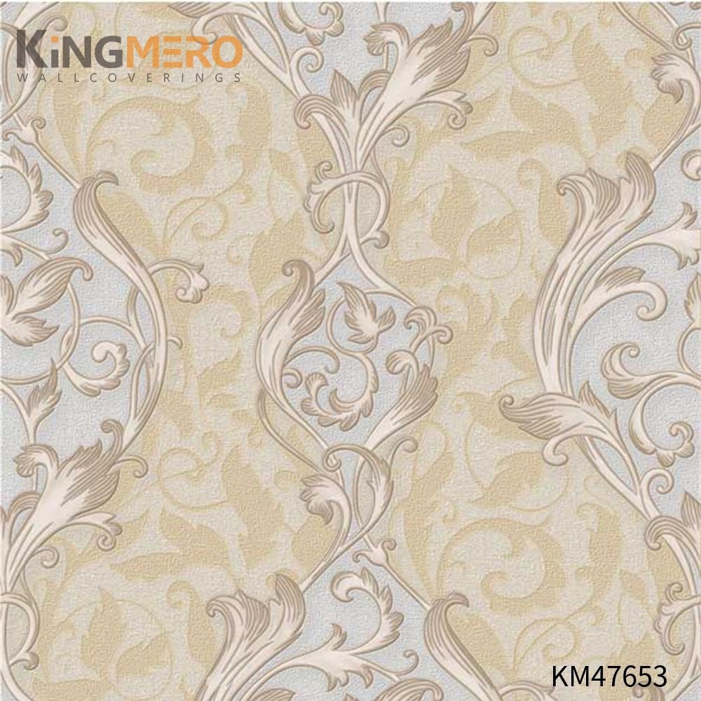 KINGMERO wallpaper wallpaper wallpaper Best Selling Flowers Bronzing Pastoral Children Room 0.53*9.5M(±5%) PVC Wallpaper SKU:KM47653