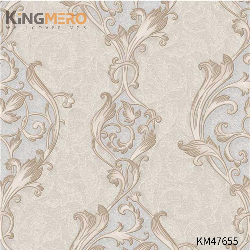 KINGMERO designer wallpaper for home Best Selling Flowers Bronzing Pastoral Children Room 0.53*9.5M(±5%) PVC Wallpaper SKU:KM47655