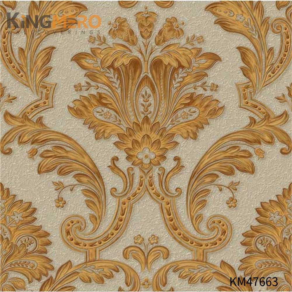KINGMERO wallpaper for bedroom walls designs Best Selling Flowers Bronzing Pastoral Children Room 0.53*9.5M(±5%) PVC Wallpaper SKU:KM47663