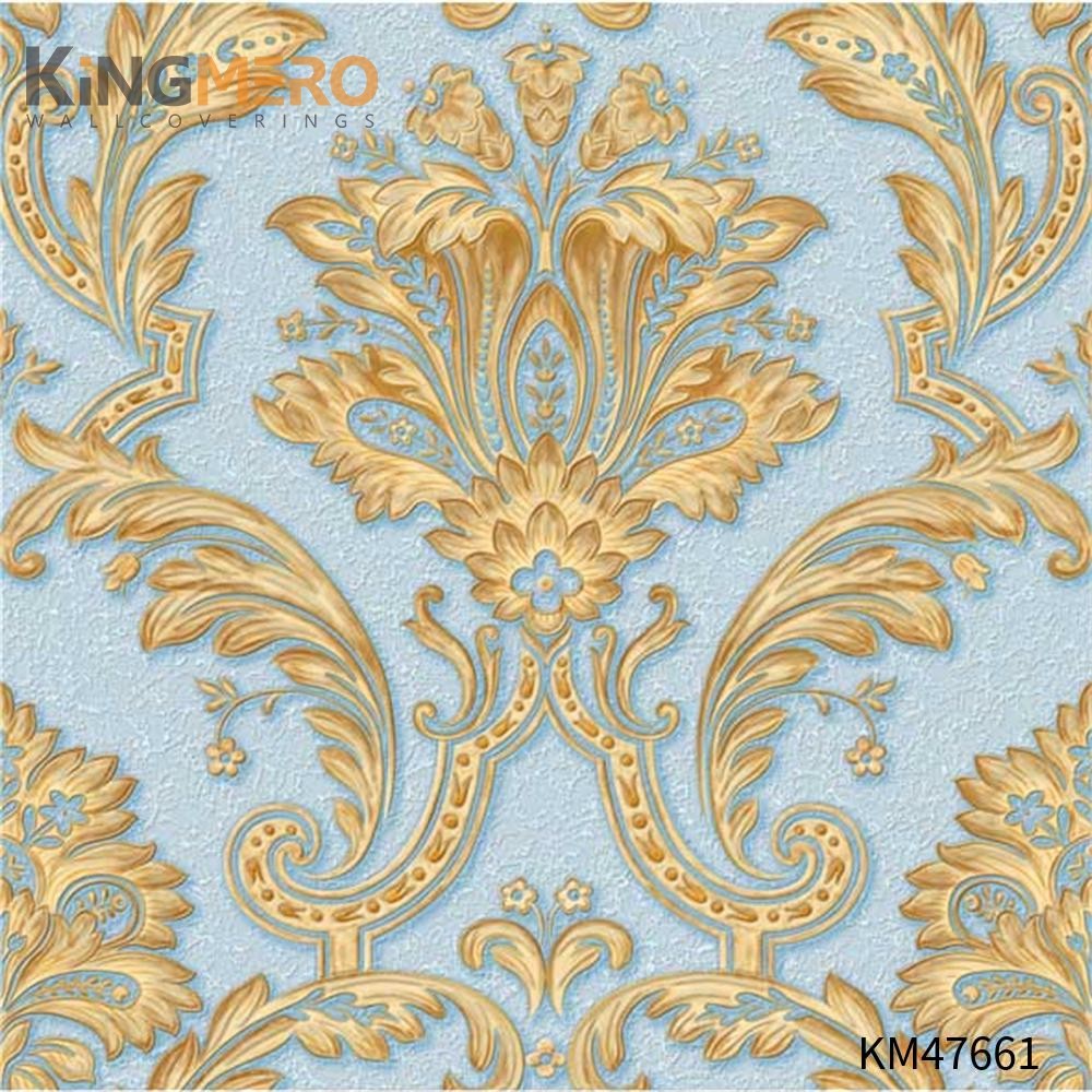 KINGMERO wall wallpaper designs Best Selling Flowers Bronzing Pastoral Children Room 0.53*9.5M(±5%) PVC Wallpaper SKU:KM47661