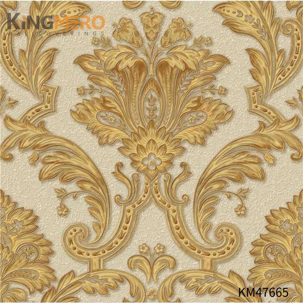 KINGMERO gray wallpaper patterns Best Selling Flowers Bronzing Pastoral Children Room 0.53*9.5M(±5%) PVC Wallpaper SKU:KM47665