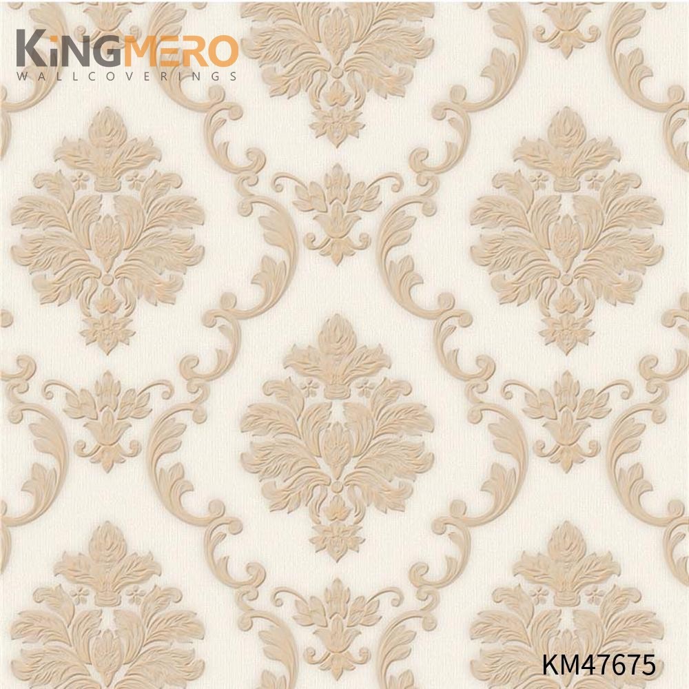 KINGMERO wall covering paper Best Selling Flowers Bronzing Pastoral Children Room 0.53*9.5M(±5%) PVC Wallpaper SKU:KM47675