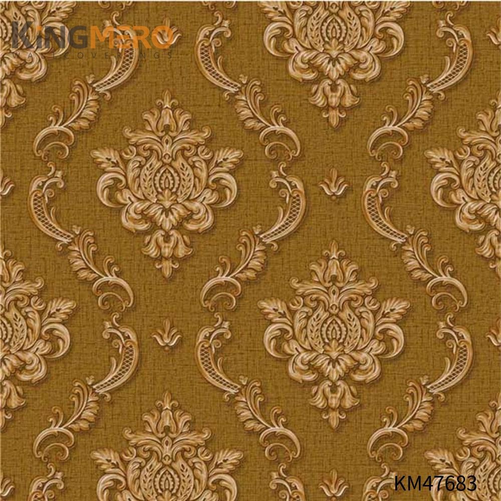 KINGMERO designer home wallpaper Best Selling Flowers Bronzing Pastoral Children Room 0.53*9.5M(±5%) PVC Wallpaper SKU:KM47683
